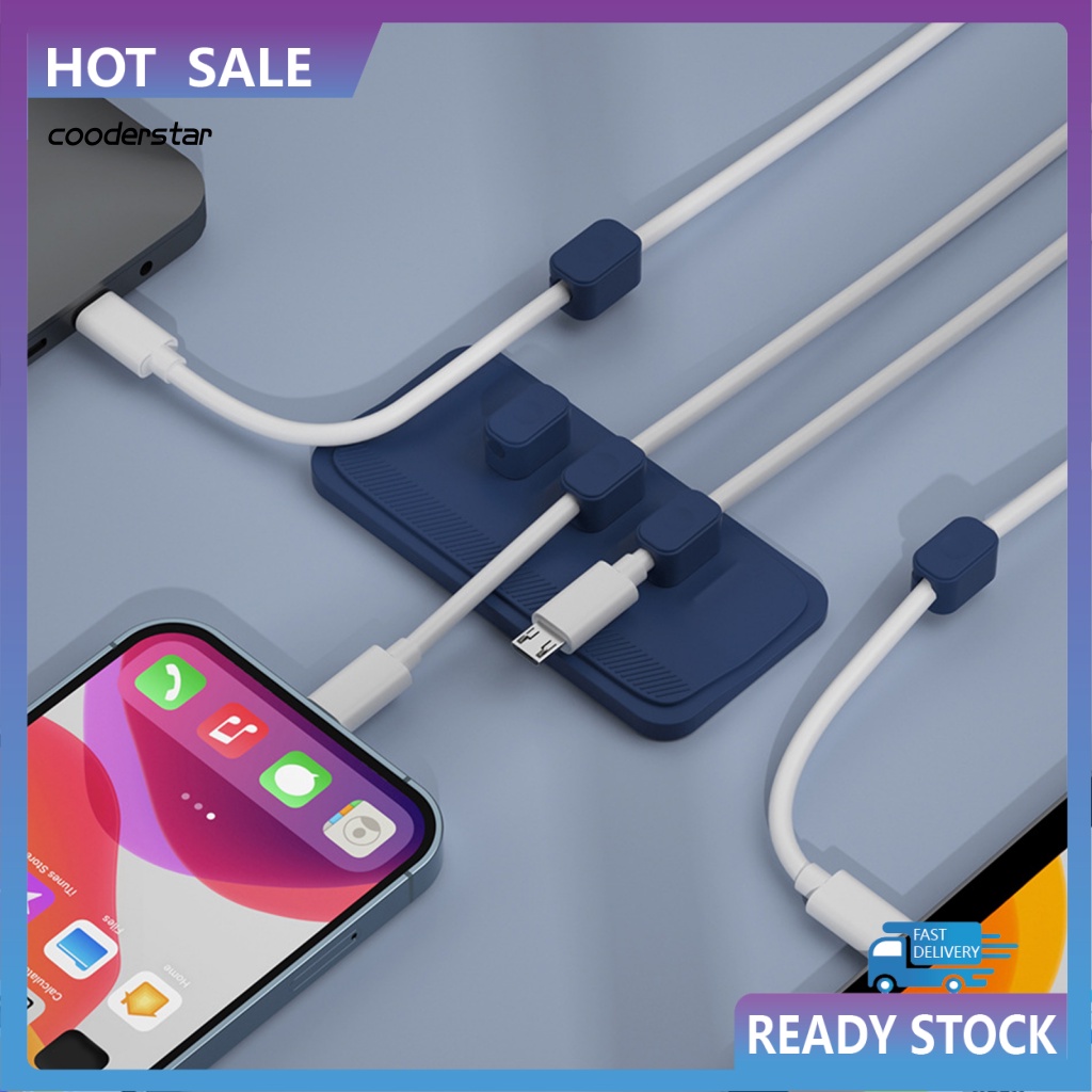 Kẹp Giữ Dây Cáp Gọn Gàng 5 Lỗ Không Phai Màu Tiện Dụng Cho Văn Phòng