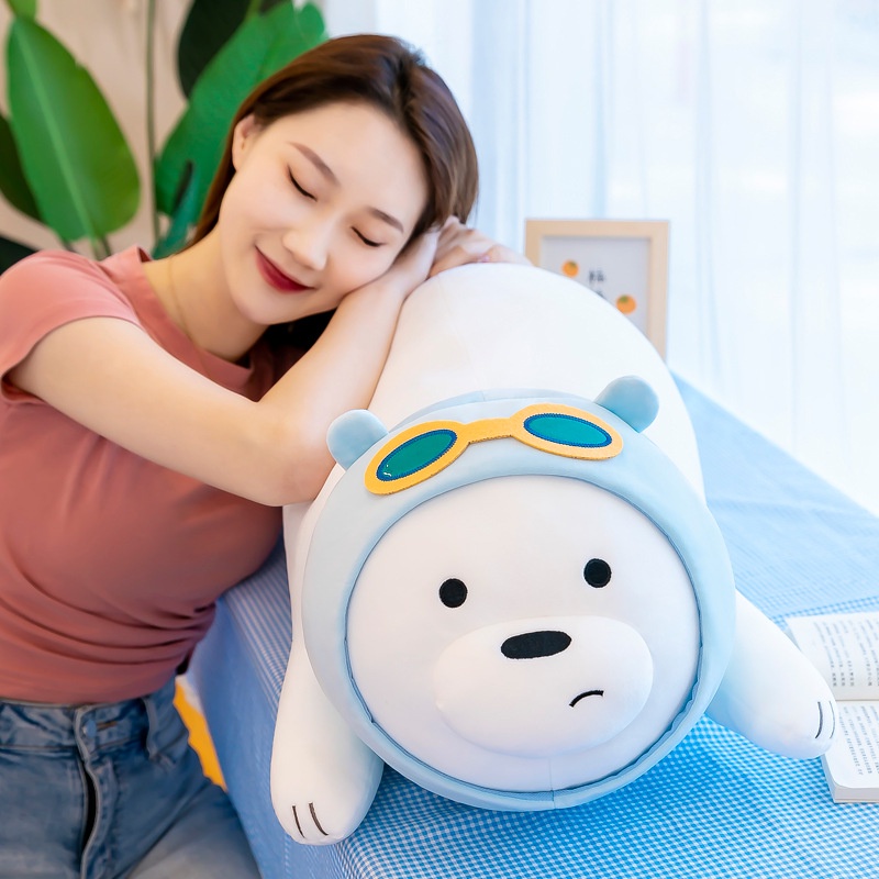 Thú Nhồi Bông Hình Gấu Trắng Dễ Thương Cho Bé Gái