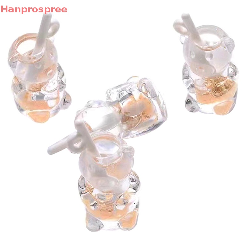 Bộ 5 Đồ trang trí Chú Gấu Bằng Nhựa Trong Suốt Phát Quang Trang Trí Tiểu Cảnh DIY