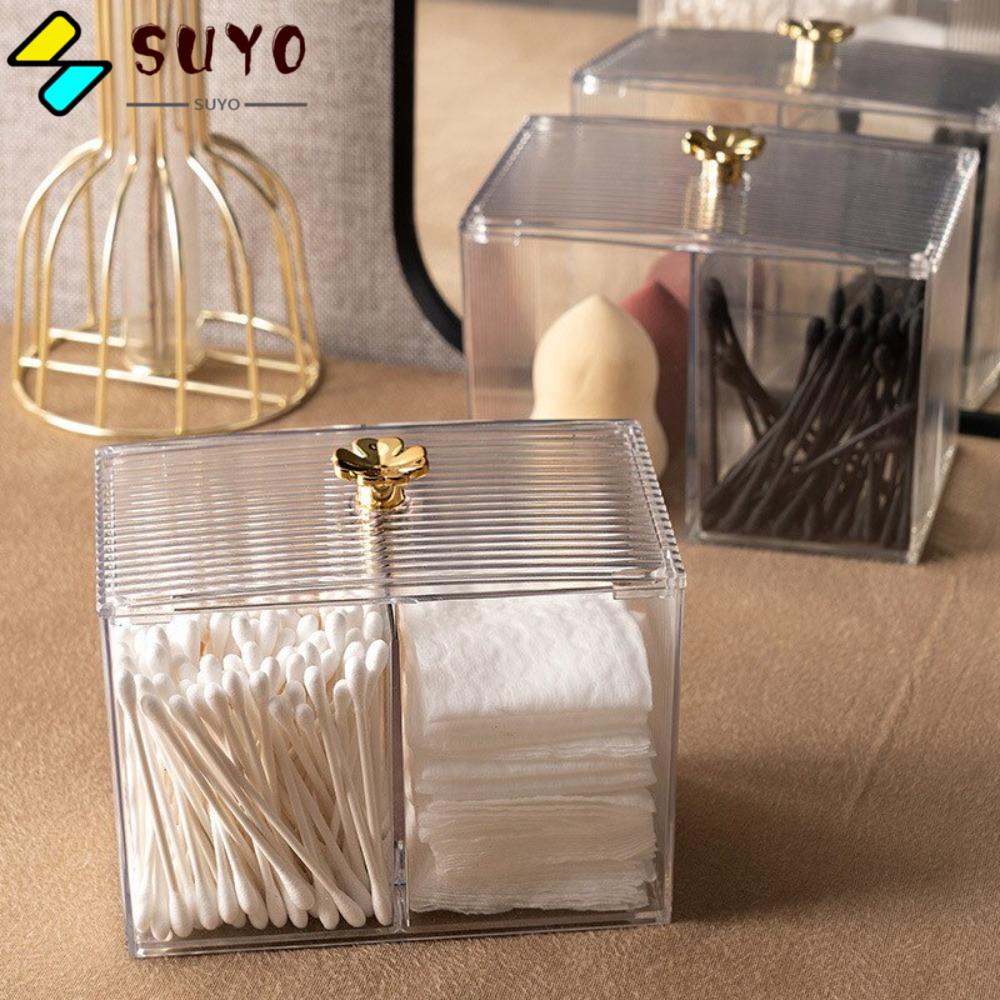Hộp Đựng Tăm Bông Thiết Kế Trong Suốt Tiện Lợi