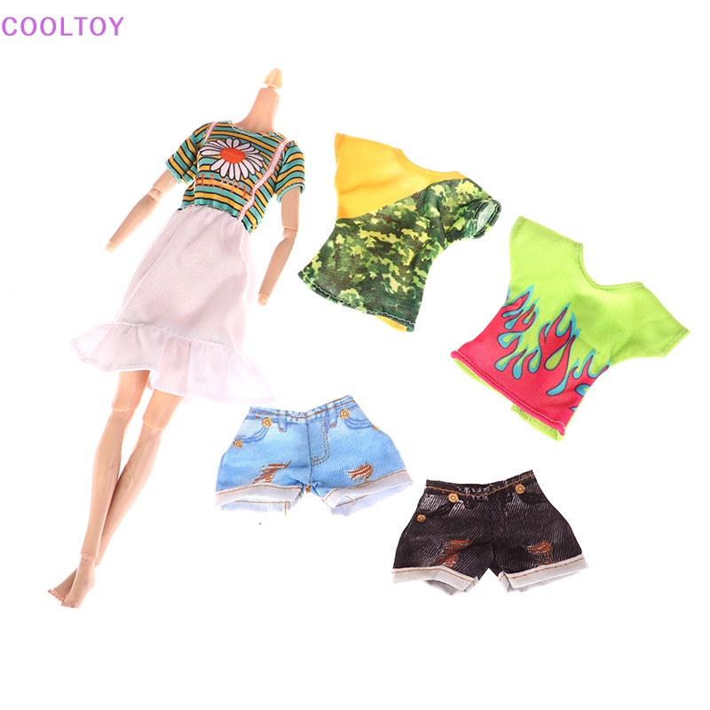 Cooltoy Bộ Đồ 2 Món Áo Sơ Mi Denim + Đầm Chấm Bi Đơn Giản Cho Búp Bê 30cm