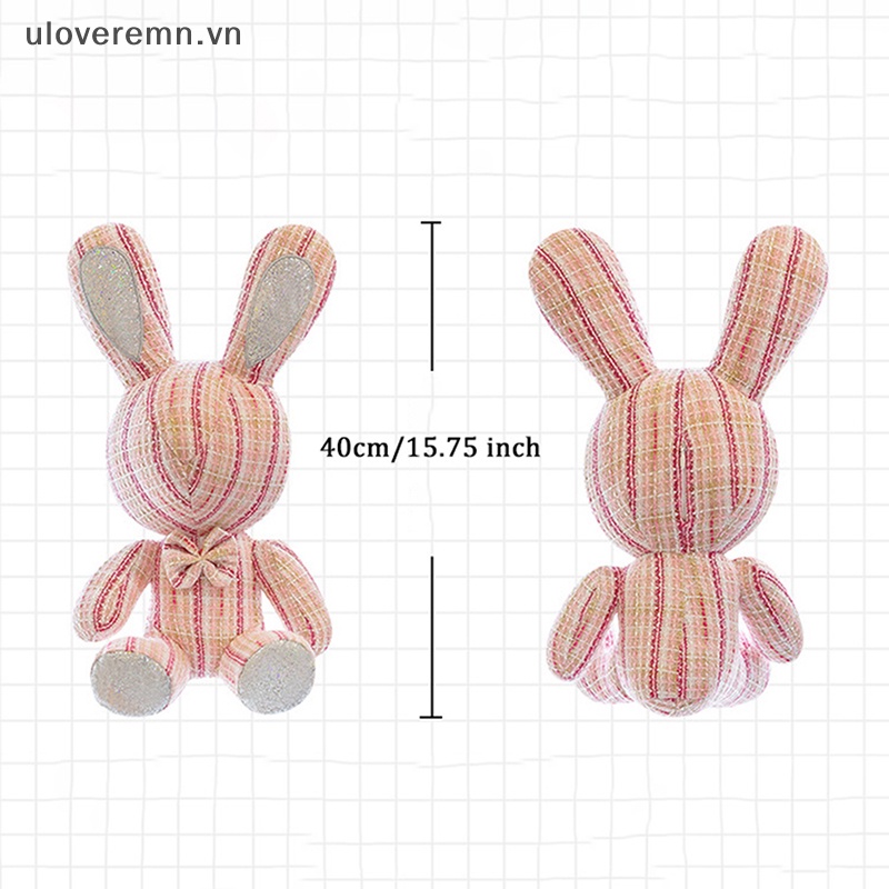 Uloveremn Búp Bê Thỏ Ngồi 40cm Có Nơ Kim Cương Giả Với Màu Sắc Không Có Đôi Mắt Vải Sọc.