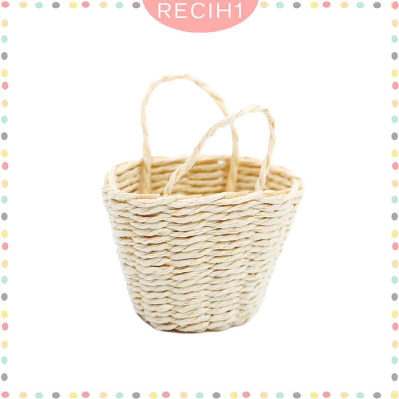 Giỏ Đựng Thức Ăn Rau Củ Quả Mini Bện Thủ Công Trang Trí Tiểu Cảnh / Nhà Búp Bê / Tiểu Cảnh Tỉ Lệ 1: 12