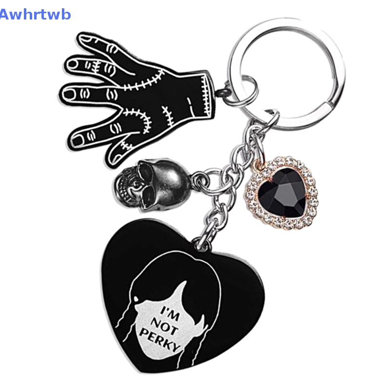 Awhrtwb Móc Chìa Khóa Hình TV Addams Đầu Lâu Trái Tim Phong Cách Punk Mới