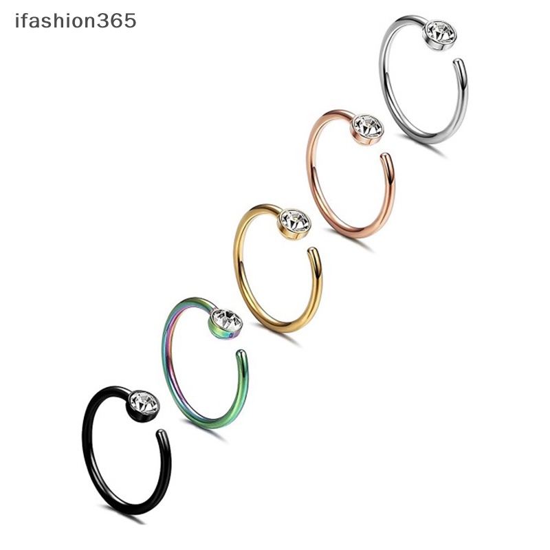 1 Khuyên Mũi Tròn Dạng Kẹp Bằng Thép Thời Trang Cho Nữ ifashion365