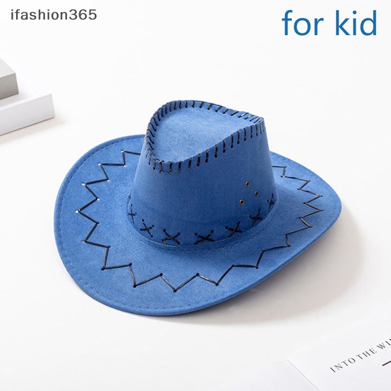 Mũ Cao Bồi Giả Da Vành Rộng Thời Trang Phương Tây ifashion365