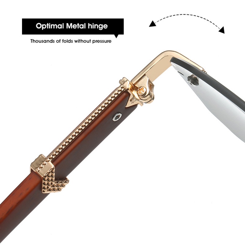 Kính Mát Gọng Gỗ Hình Chữ Nhật Thời Trang Cho Nam Nữ