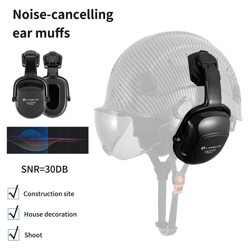Loebuck Mũ Bảo Hiểm Bằng Sợi Carbon Cách Âm An Toàn Khi Xây Dựng