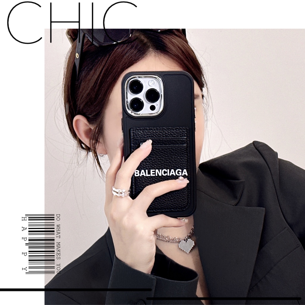 Ốp Điện Thoại in Logo Balenciaga Sang Trọng Kèm Ngăn Đựng Thẻ Cho Iphone 14promax 14 13 12 14 plus 13promax 12promax 14pro 13pro 12pro