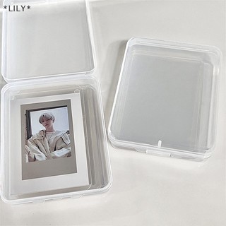 Lily hộp lưu trữ trong suốt Hộp đựng thẻ hộp lưu trữ phim Sticker hộp lưu trữ văn phòng phẩm hộp lưu trữ vuông rõ ràng hộp lưu trữ trang sức uuu