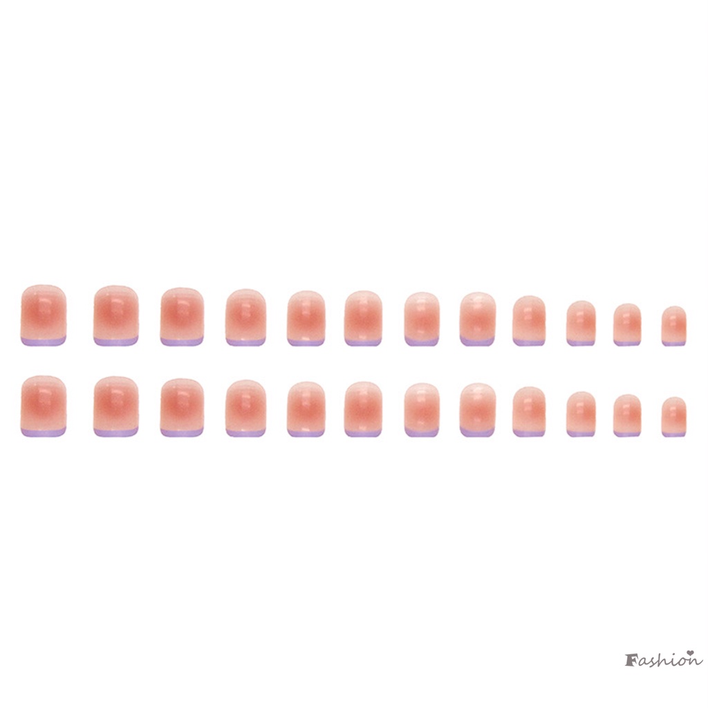 Bộ Móng Tay Giả Ngắn Màu Hồng Trong Mờ Bền Và Không Bao Giờ Xẻ Tà