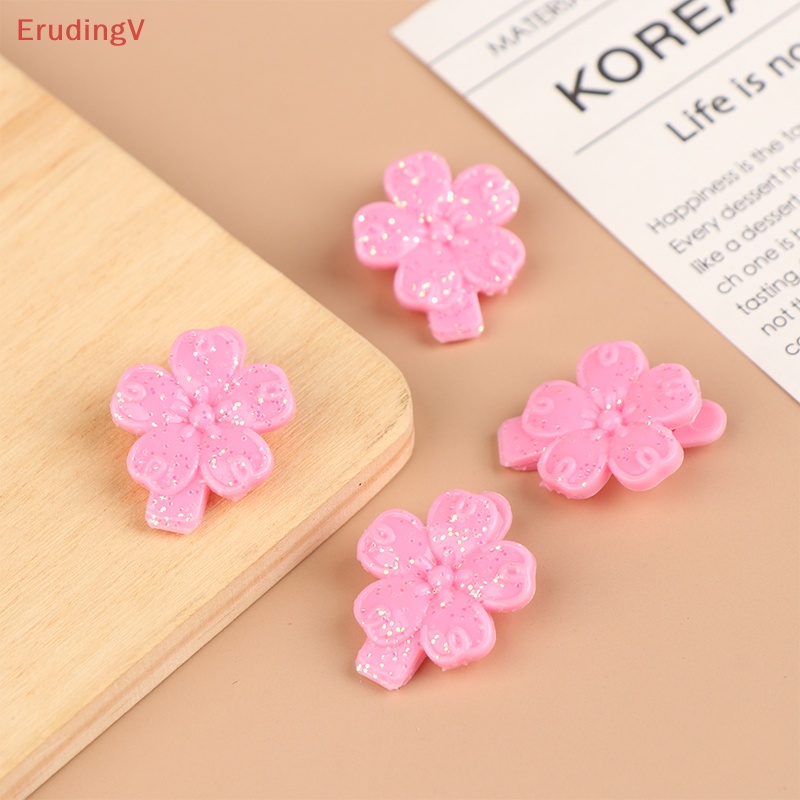 Bộ 2 Kẹp Tóc Hình Hoa Màu Hồng Mini Dành Cho Búp Bê Tỷ Lệ 1 / 6