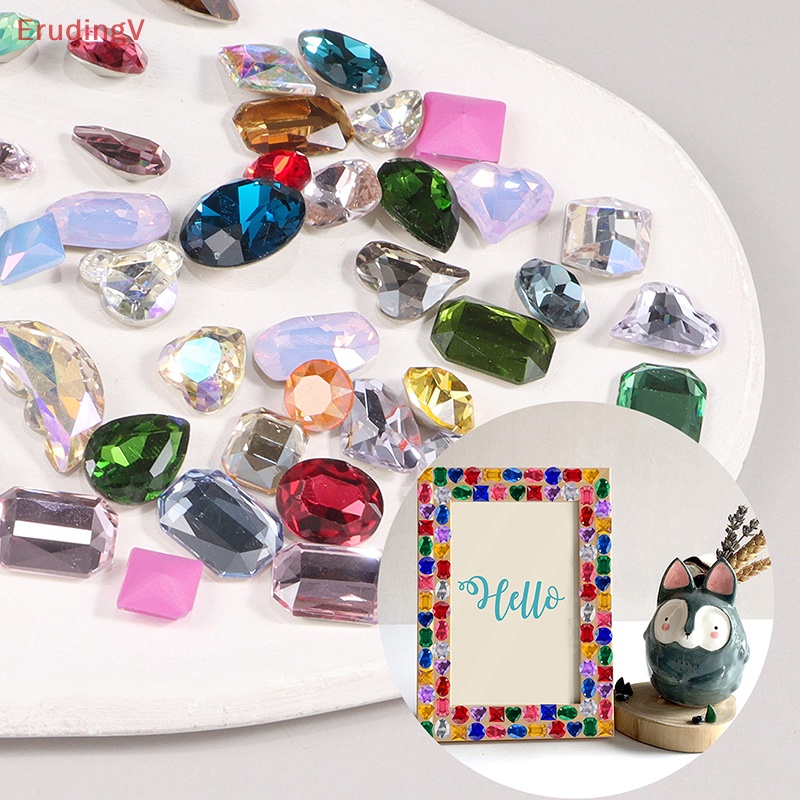 Set 20 Viên Đá Thủy Tinh Hình Trái Tim / Tròn / Ngôi Sao Nhiều Màu Sắc Dùng Làm Đồ Trang Sức Thủ Công Nghệ Thuật