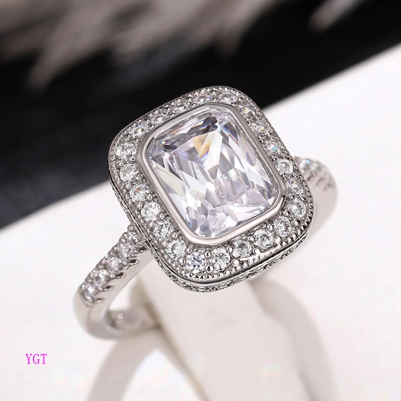 Ygt Nhẫn Cưới Đính Đá Zircon Pha Lê Phong Cách Hiện Đại Sang Trọng