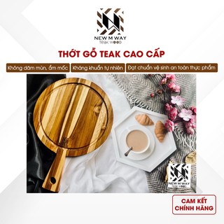 Thớt Gỗ Teak NEW M WAY Tròn Có Tay Cầm