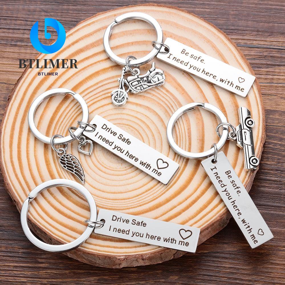 Btlimer Móc Chìa Khóa Bằng Thép Không Gỉ I Need You Here with me Cho Nam