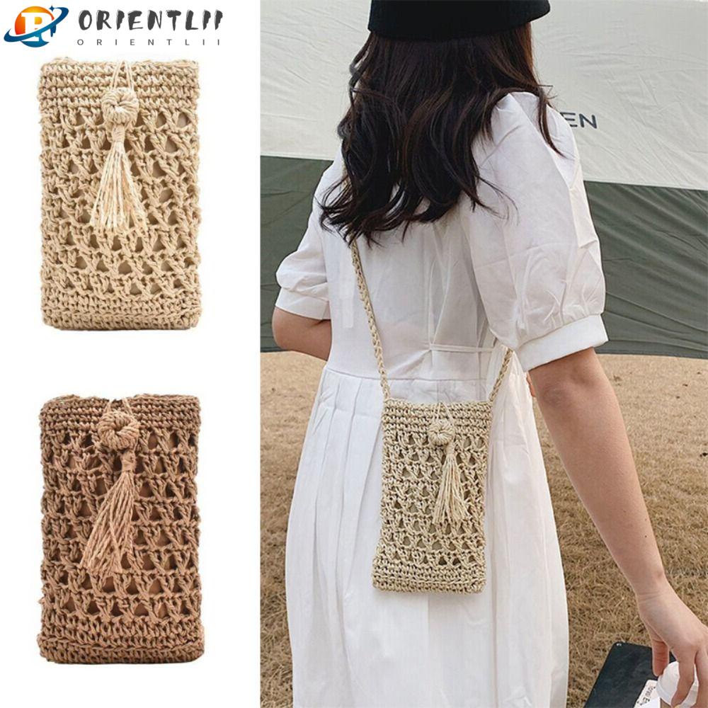 Ví Đựng Điện Thoại Đan Rơm Thủ Công Cỡ Nhỏ Thời Trang Cho Nữ