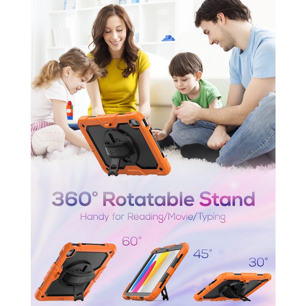 Ốp Máy Tính Bảng Chống Sốc Có Dây Đeo Cho iPad 10th Gen 2022 Air 5 / Air 4 / Air 3 / Air 2 Pro 9.7