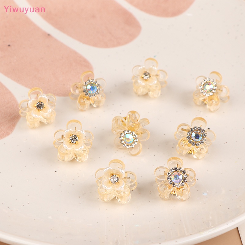 Bộ 10 Kẹp Tóc Hình Hoa Mini Bằng Resin Dễ Thương