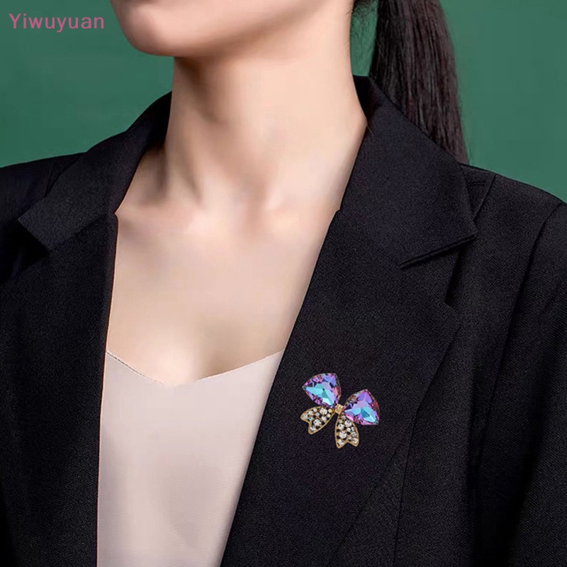 Ghim Cài Áo Hình Nơ Đính Đá Và Ngọc Trai Nhân Tạo Thời Trang