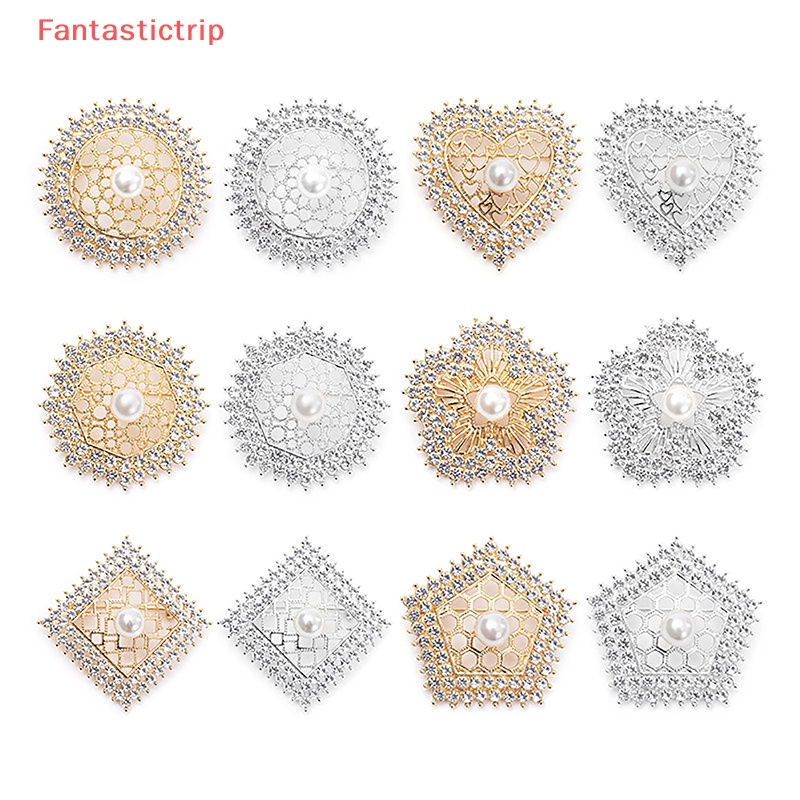 [Fantastictrip] Ghim Cài Áo Hình Đa Giác Đính Đá Phong Cách Đơn Giản Thanh Lịch Thời Trang Mới