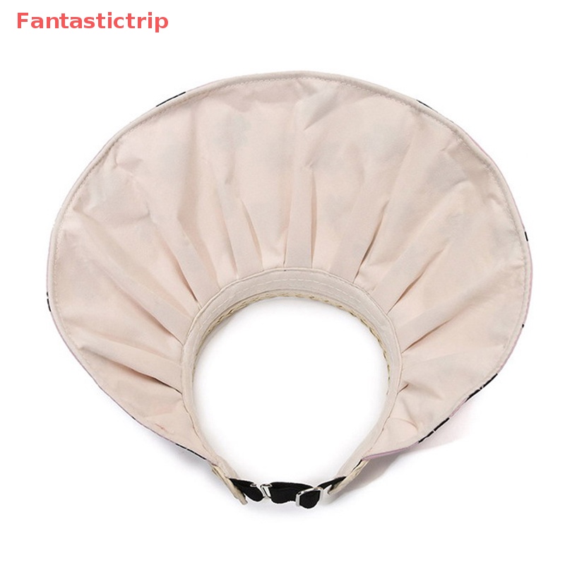 [Fantastictrip] Mũ Đi Biển Hở Chóp Hình Cỏ Bốn Lá Băng Keo Trắng Có Thể Điều Chỉnh Kích Cỡ Mới Cho Nữ