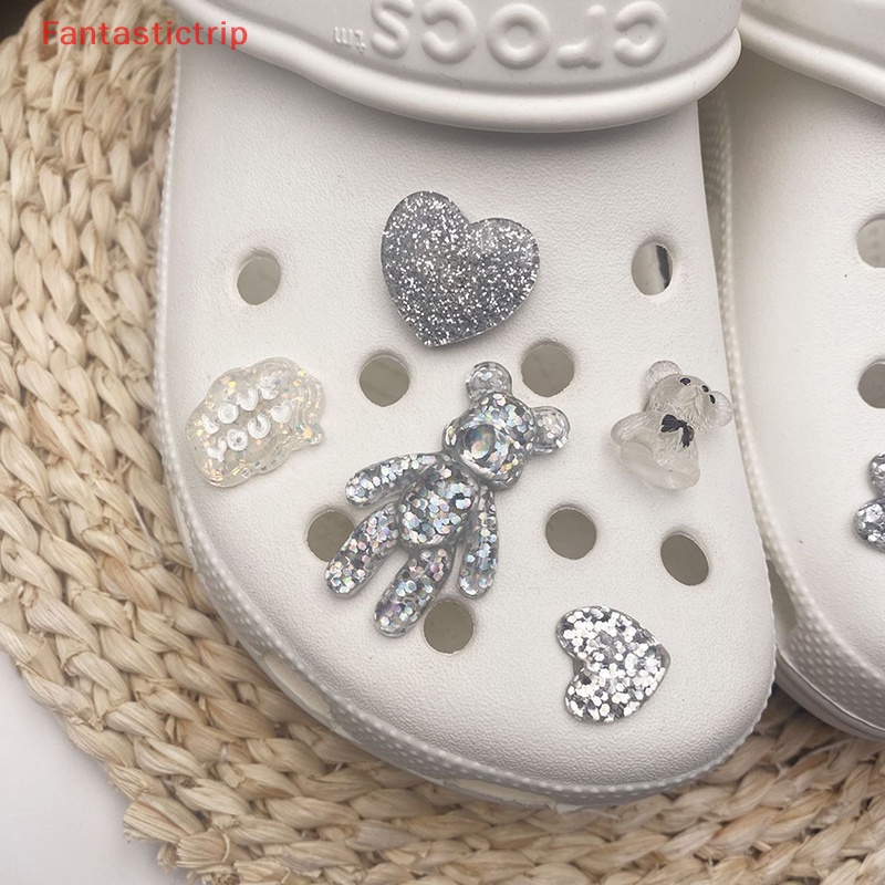 [Fantastictrip] Phụ Kiện Trang Trí Giày Có Thể Tháo Rời Bằng Nhựa Resin Hình Gấu Dễ Thương Diy Mới