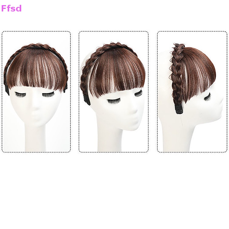 {Ffsd} Băng Đô Bện Tóc Mái Giả Bằng Sợi Tổng Hợp Dành Cho Nữ * Hàng Bán Chạy
