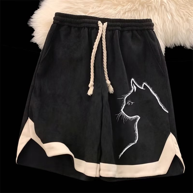 Quần Short Thể Thao Da Lộn Phối Màu Tương Phản Thời Trang Mùa Hè Cao Cấp Phong Cách Mới Cho Nam