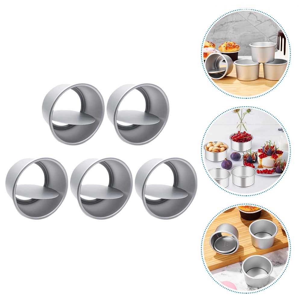 Bộ 5 Khuôn Làm Bánh Cupcake Bằng Kim Loại Chất Lượng Cao