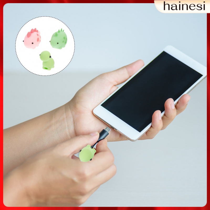 Set 3 Phụ Kiện Bảo Vệ Dây Cáp Sạc Bằng Silicon Hình Thú Dễ Thương