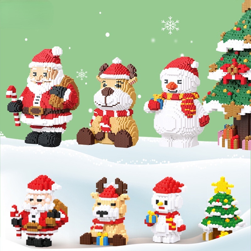 Đồ Chơi Lắp Ráp Hình Cây Thông / Ông Già Noel / Tuần Lộc Sáng Tạo Thích Hợp Làm Quà Tặng Cho Bé