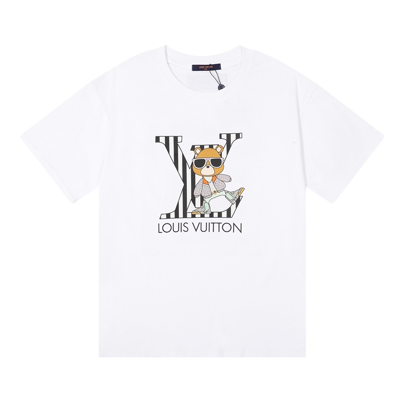 L &amp; V Áo Thun Bóng Rổ Tay Ngắn In Logo Thỏ Phun Kỹ Thuật Số Phiên Bản Giới Hạn 88 Mới Cho Nam Và Nữ Jktyjrtfg