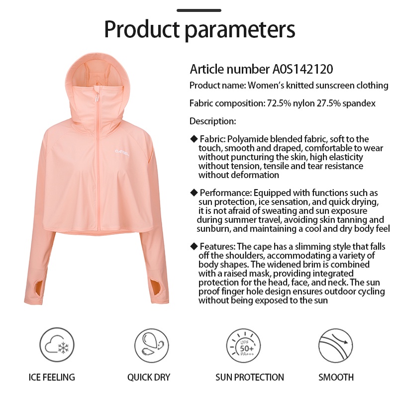 CAMEL SPORTS Áo Khoác Chống Nắng Và Tia UV Bằng Lụa Lạnh Thoáng Khí Hình | BigBuy360 - bigbuy360.vn