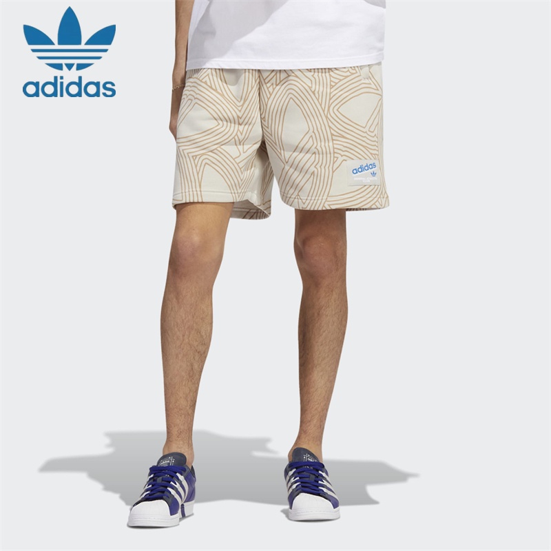 Quần Short 100% Cotton Phối Dây Rút Thêu Logo Adidas Thời Trang Đi Biển Cho Nam Và Nữ