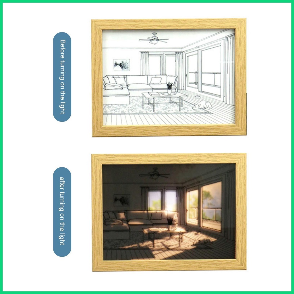 Khung Ảnh Có Đèn LED 3 Màu Sắc Tương Phản Độc Đáo