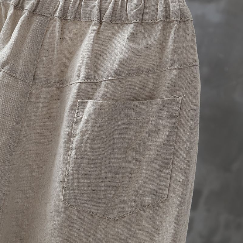 Quần Dài Cotton Có Túi Cỡ Lớn Thời Trang Mùa Hè Cho Nữ