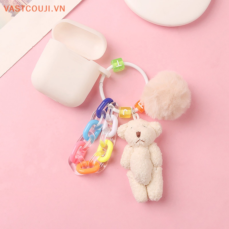 Móc Khóa Thỏ Nhồi Bông Hoạt Hình VASTJI Dễ Thương