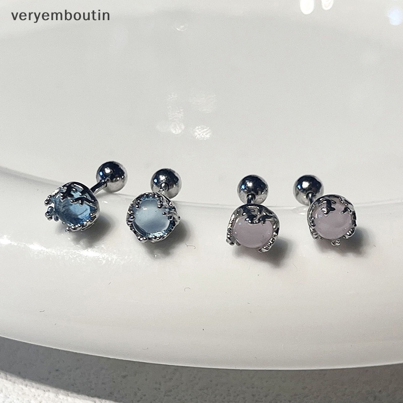 1 Đôi Bông Tai Đính Đá Zircon Nhiều Màu Dạng Xoắn Ốc Cho Nữ