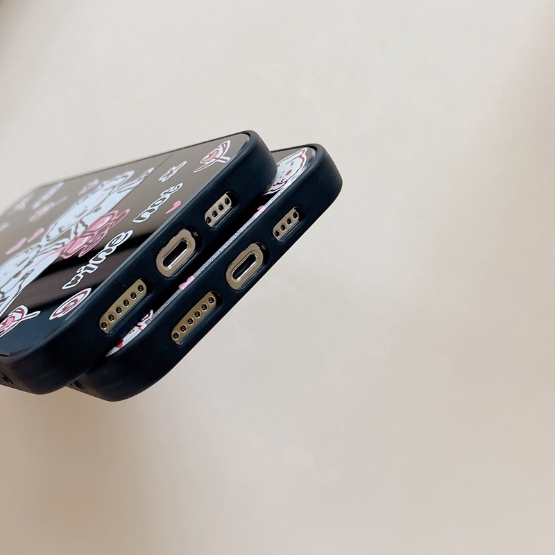 Ốp Điện Thoại Silicone Mềm Mặt Gương In Hình Cún Cho iPhone X XS XR 11 12 13 Mini 14 Plus Pro Max