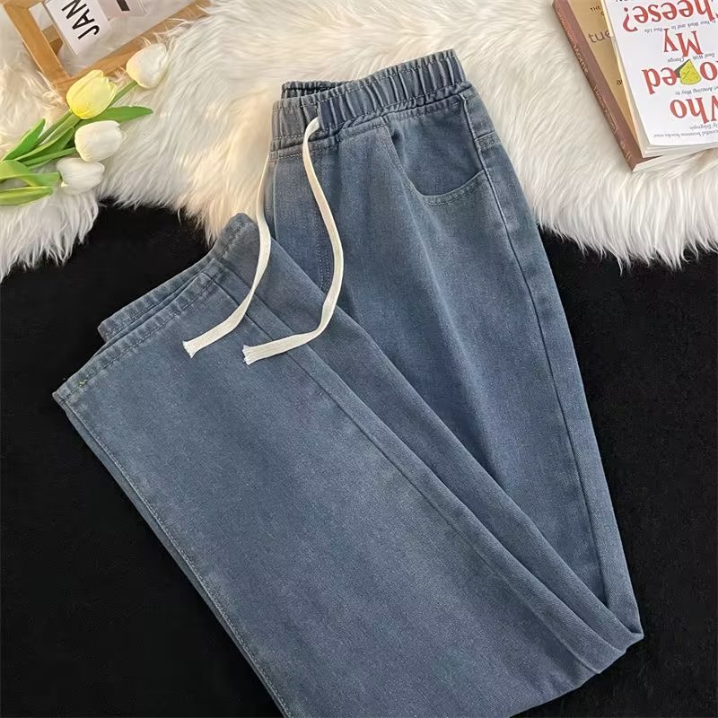 Quần Jean Ống Rộng Lưng Thun Màu Trơn Phong Cách Hàn Quốc Thời Trang Mới 2023 Dành Cho Nam