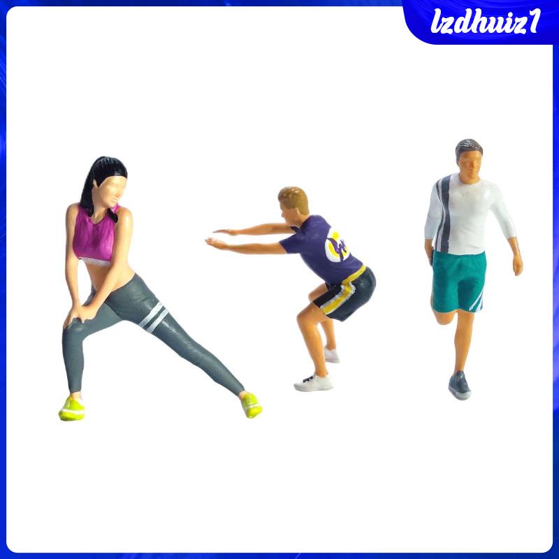 [Lzdhuiz] 3 Mô Hình Tập Thể Dục Tỉ Lệ 1 / 64 Trang Trí Tiểu Cảnh DIY