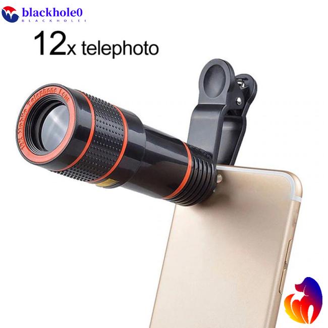 Ống Kính Macro HD Phóng To 12x 8x Có Kẹp Gắn Điện Thoại / Máy Ảnh