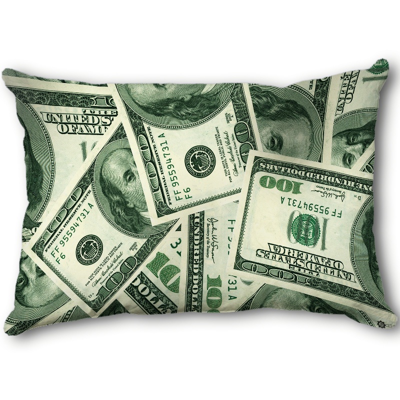 Vỏ Gối Hình Chữ Nhật In Hình 100 Đô La Polyeste Trang Trí Nhà Cửa