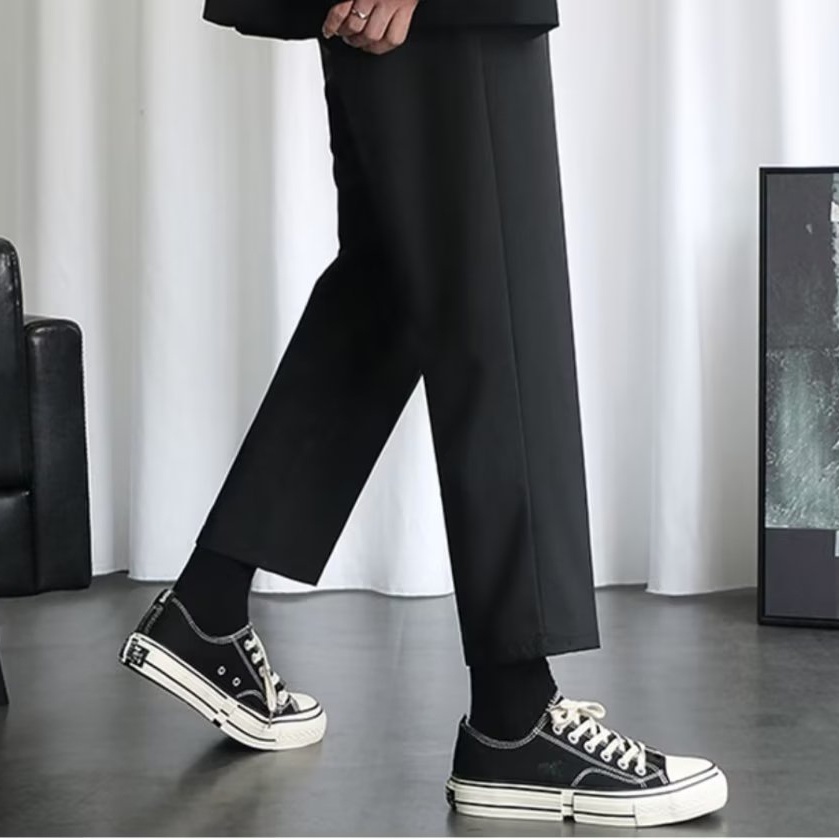 Quần Dài Ống Rộng Vải Lụa Mát Thời Trang Đường Phố Mỹ Cá Tính Cho Nam