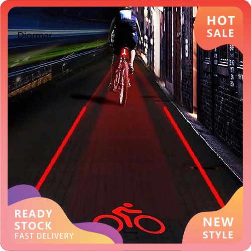 2 Đèn Laser + 5 Led Cảnh Báo Ánh Sáng Đỏ In Logo Cho Đuôi Xe Đạp