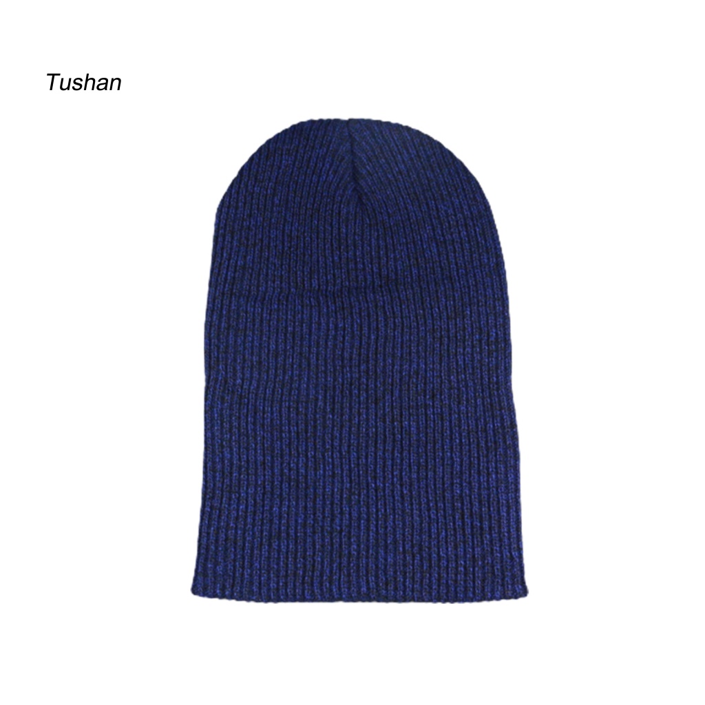 Mũ Beanie Dệt Kim Không Vành Màu Sắc Trơn Thời Trang Thu Đông Cho Nam Giới