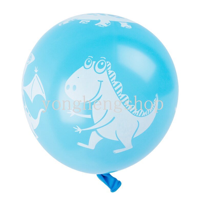 Set 10 Bong Bóng 12inch Hình Khủng Long Hoạt Hình Nhiều Màu Trang Trí Tiệc Sinh Nhật Cho Bé