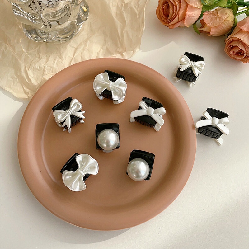 Kẹp Tóc Hình Nơ Đen Thời Trang Hàn Quốc Dành Cho Nữ