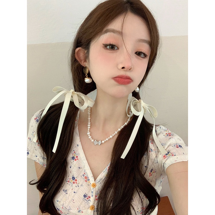 Dây Buộc Tóc Thắt Nơ Lưới Ruy Băng Phong Cách Mới Dành Cho Bé Gái Múa Ba Lê